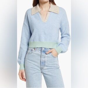 VERO MODA Colorblock Crop Polo Sweater, NWT, Small